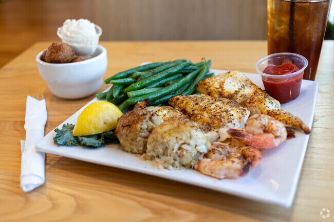 Come to the Pier Restaurant on Solomons Island for a wonderful seafood platter.