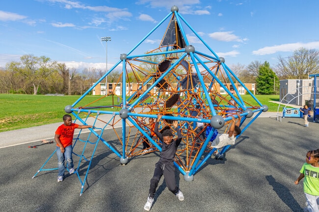 With its recent renovation, Radecke Park's new playground now features a vibrant jungle gym.