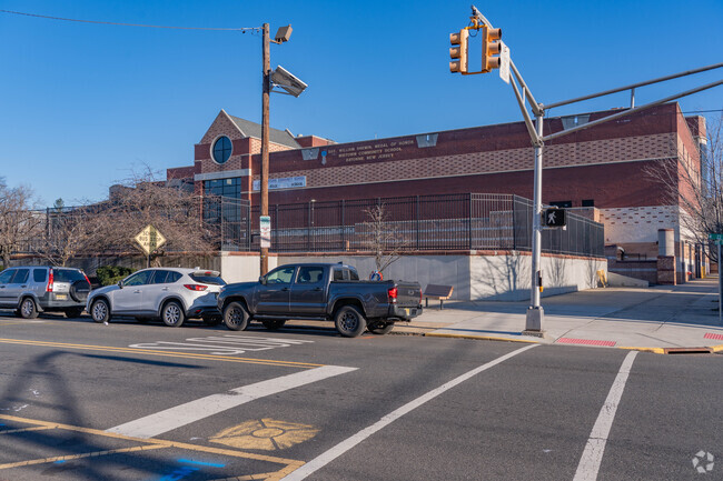 The property of the Midtown Community Elementary school is raised above sidewalk level.