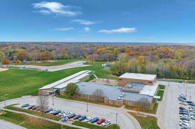An elevated view above Bicentennial Elementary School.