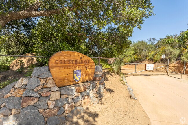 A look at the entrance to Crestridge Ecological Reserve in Harbison Canyon.