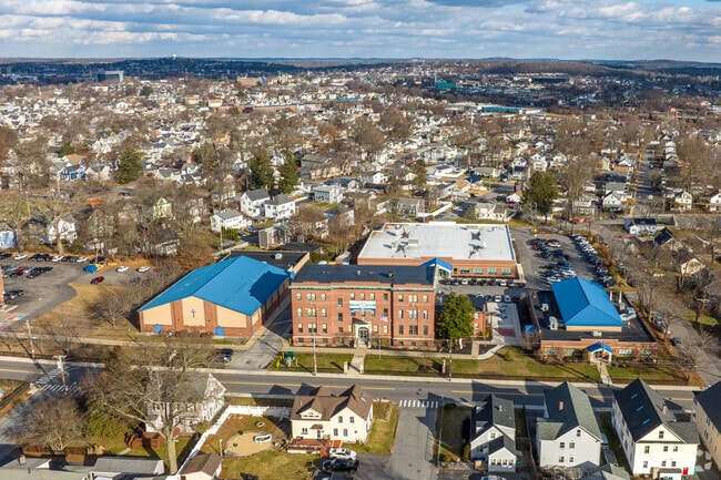 Lowell Catholic School has a large campus for students to enjoy.