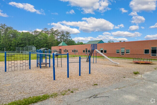 The Stevens Brook Elementary School features two different playgrounds.