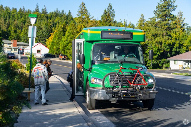 Passengers board Siskiyou Transit in Weed.