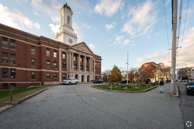 Hope High School welcomes students from its Hope Street entrance in Providence.