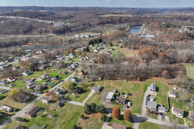 Wooded hills and open fields stretch west across Parks Township.
