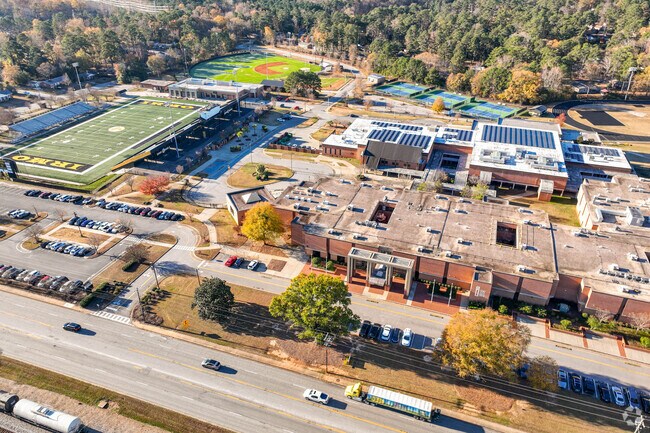 The campus at Irmo High School is off the main street.