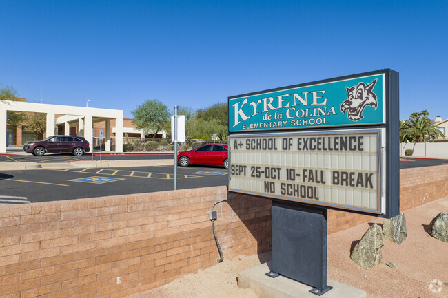 Kids can shoot hoops or play 4-square at Kyrene de la Colina Elementary School in Phoenix.