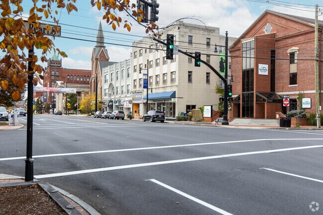 Main Street in Nashua with a mix of historical buildings, hip restaurants and boutiques.