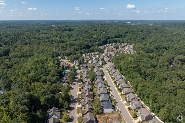 Newly constructed neighborhoods surrounded by mature trees can be found in Tanglewood.
