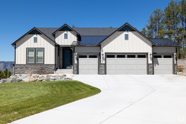 Uniquely styled homes with four car garages can be found in Monument.