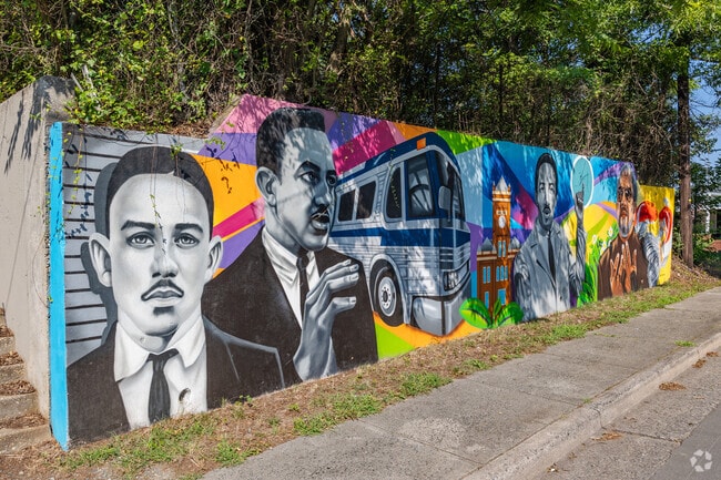 This Seversville, NC mural by Abel Jackson honors Civil Rights activist J. Charles Jones.