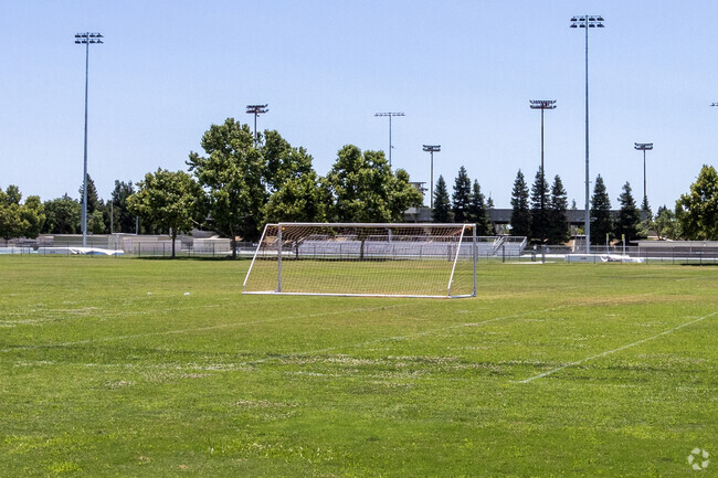 There are soccer fields at Clovis High School.