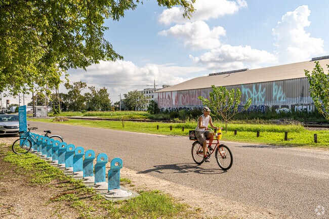 Many Bywater residents commonly ride bikes as everyday transportation.