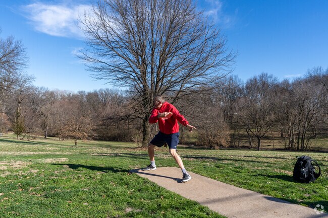 Residents of Woodson Terrace love to play disc gold at Endicott Park.