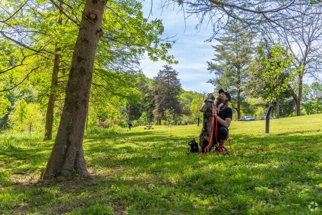 Dog lovers can play with their best friend at Billy Dunlop Park in Clarksville.