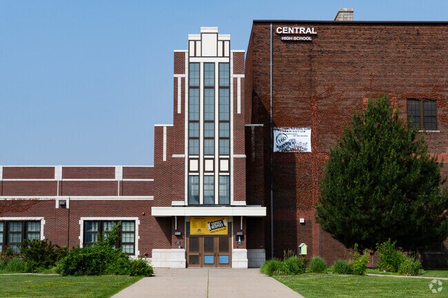 Central Collegiate Academy front entrance in Durfee.
