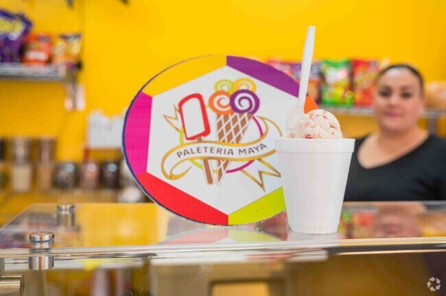 Enjoy a delicious ice cream dessert from Paleteria Maya Ice Cream Restaurant.