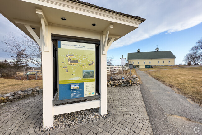 Grab a map of the entire Wells Reserve at Laudholm kiosk in Wells, ME.