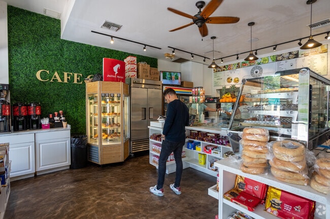 At Sarah's Tent Mall in The Waterways neighborhood, Coffee & Tea serves breakfast and lunch.