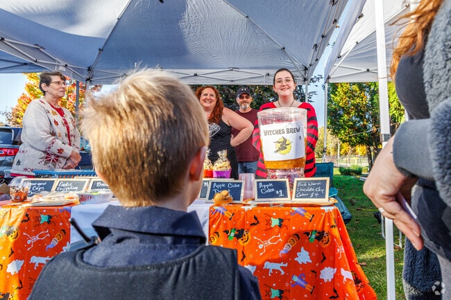 Kids love looking at all the items for sale at the Spooky Hollow Festival in Baldwinsville.