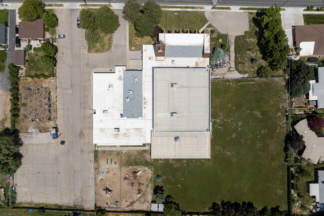 An aerial view shows the layout at Mount Vernon Academy.