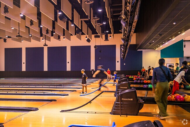 Homestead Station is home to EVO Entertainment, with a bowling alley, arcade, and bar.