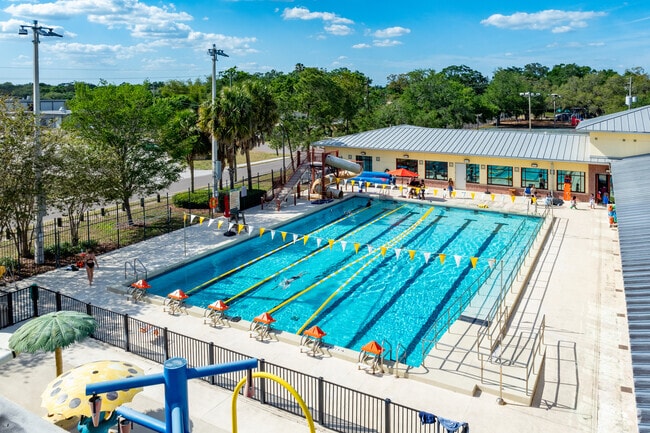 The Cyrus Greene Pool is a public pool popular for swimming laps with a splash pad and slide.