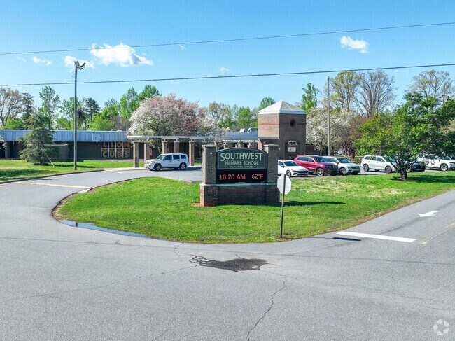 Southwest Primary School has a digital sign board at the entrance.