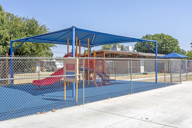 There is a playground at Henry Miller Elementary School in Los Banos.