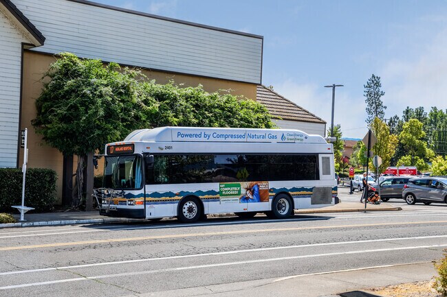 Crownman Mill is filled with various different bus stops.