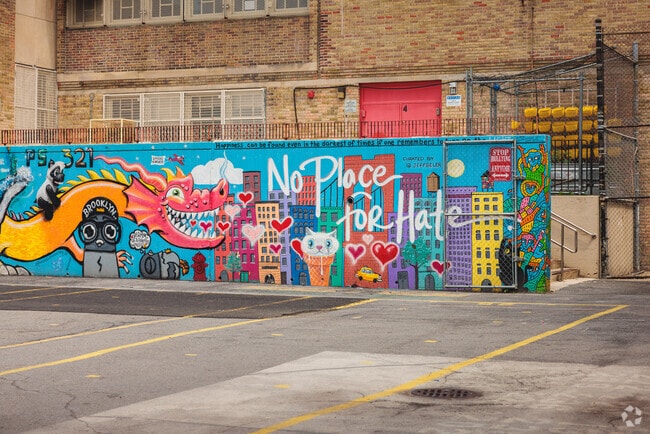 PS 321 William Penn offers art murals for their students.