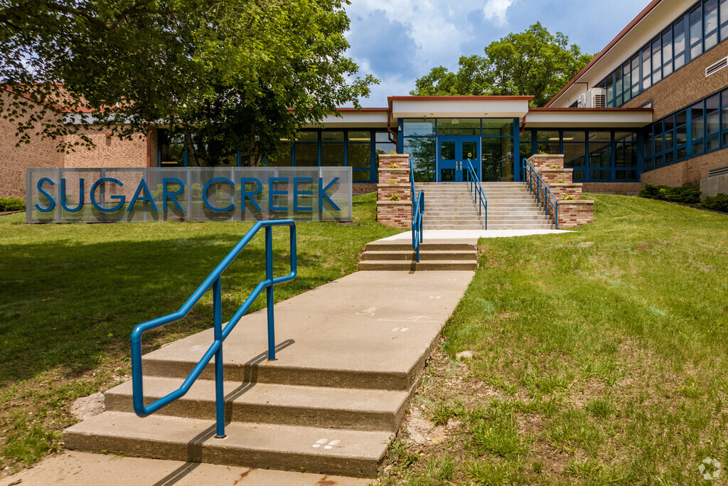 Sugar Creek Elementary School entrance steps.