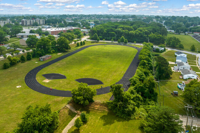 Reginald F. Lewis High School features several of athletic fields.