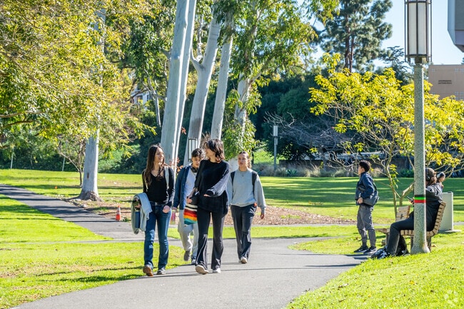 Aldrich Park is centrally located on the UCI campus, offering serene green space.