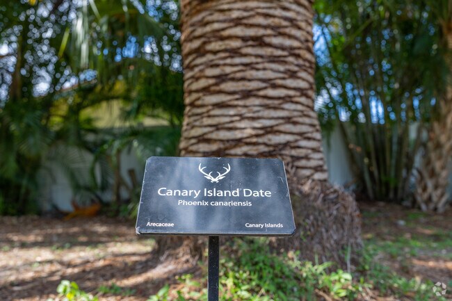 Tree markers guide visitors in Constitution Park Arboretum.