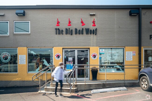 The Big Bad Woof sells dog treats and offers grooming services to furry friends in Takoma.