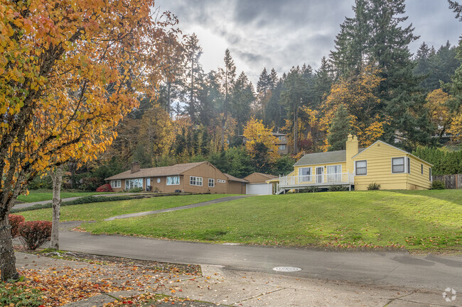 A few smaller Bungalow homes on large offset lots in the Glenmorrie neighborhood.