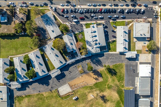 Ruth Grimes Elementary offers a sprawling campus when viewed from above.
