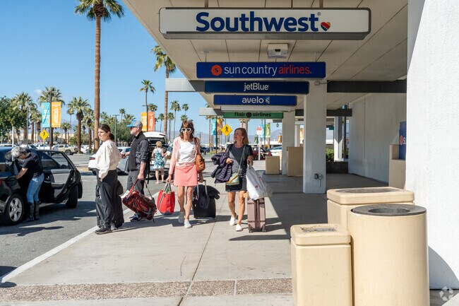 Sunrise Palms residents have the luxury of living right next to the Palm Springs Airport.