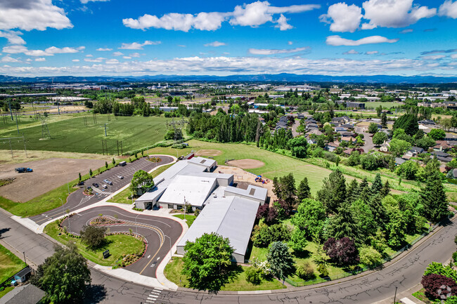 Aerial view of Lenox Elementary School in the Rock Creek community.