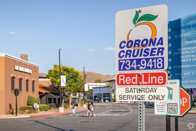 Find convenient weekend public transportation around Corona with stops in Dos Lagos.
