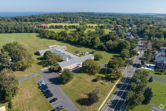 NID 537925 Oysterponds Elementary is situated between Gardiner's Bay and the sound.