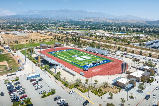 An amazing view of the Beaumont Senior High School football field seen from the air.