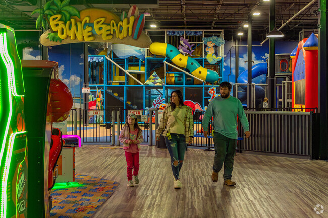 Families have fun at the inside amusement park in Ashland.