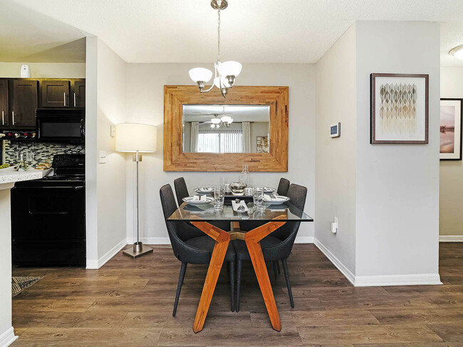 Experience contemporary elegance in this thoughtfully designed dining space.