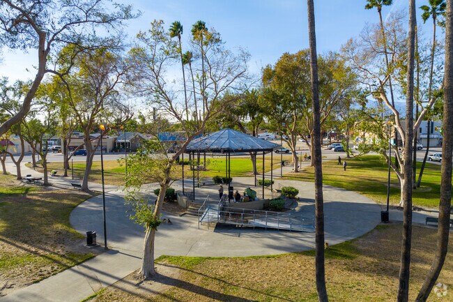 Locals enjoy a relaxing day under the gazebo at La Plaza Park.