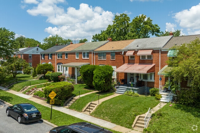 Red-brick rowhomes make up most of the housing in Idlewood.