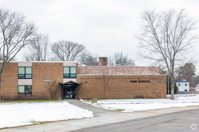 Pine Intermediate School the school's name graces the building.