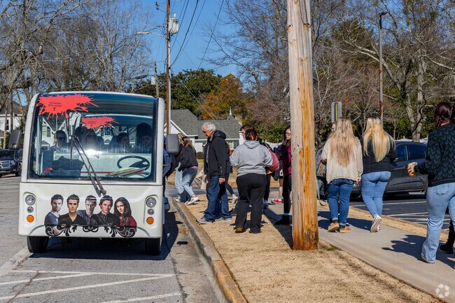 Take the Mystic Falls Vampire Stalkers tour in Covington, which starts at the welcome center.